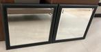 2 spiegels met zwarte omlijsting, Vierkant, Ophalen of Verzenden, Zo goed als nieuw, Minder dan 100 cm