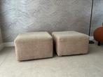 Poef 2 stuks vierkant beige, Ophalen, Gebruikt, Stof, 50 tot 75 cm
