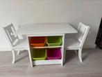 Kindertafel met stoelen en opbergvakken, Ophalen, Zo goed als nieuw