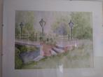 AQUAREL  ''ín het bos van Elsloo""  incl. lijst 40x 50 cm, Antiek en Kunst, Kunst | Schilderijen | Klassiek, Ophalen