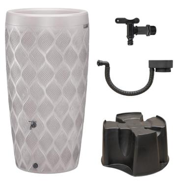 Regenton Wave Taupe 240L met Bloemenbak beschikbaar voor biedingen