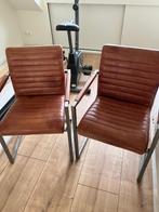 6 leren/metaal eetkamerstoelen 3 kleuren, Huis en Inrichting, Stoelen, Ophalen, Overige kleuren, Zo goed als nieuw, Metaal