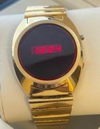 Vintage Briks red led horloge, Staal, Gebruikt, Staal, Polshorloge