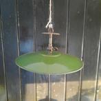 Groen emaille hanglamp , franse schotel lamp, Ophalen of Verzenden, Zo goed als nieuw, Minder dan 50 cm