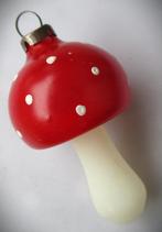 Paddestoel glas~Brocante Glazen Kerstpaddestoel rood witte, Ophalen of Verzenden, Zo goed als nieuw