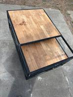 Vandaag ophalen! Salon tafel hurricane oud teak stalen frame, Huis en Inrichting, Tafels | Salontafels, Ophalen, Gebruikt, 100 tot 150 cm