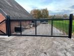 schuifpoort aluminium zwart dubbelstaaf hekwerk 6-5-6  8-6-8, Tuin en Terras, Tuinhekken en Hekwerk, Ophalen, Met poort, Dubbelstaafmat hekwerk