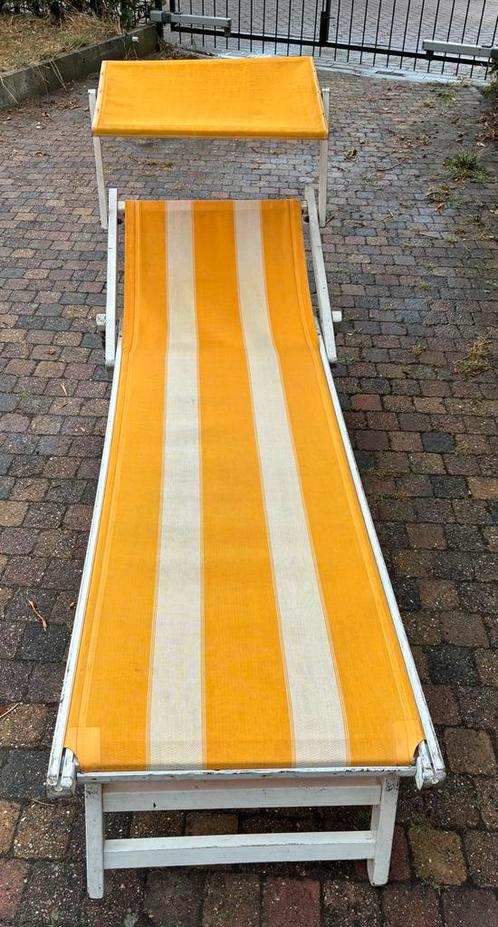 Italiaanse houten ligbedden (4 stuks), Tuin en Terras, Ligbedden, Gebruikt, Hout, Ophalen