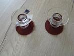 Kaarsenstandaard glas 2x, Huis en Inrichting, Woonaccessoires | Kandelaars en Kaarsen, Overige materialen, Ophalen of Verzenden