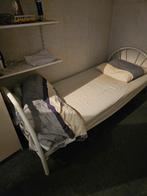 metalen bed met lattenbodem en matras, Ophalen, Gebruikt, Eenpersoons, Wit