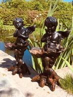 2 oude putti beelden uit gietijzer, Tuin en Terras, Ophalen, Gebruikt, Metaal, Overige typen