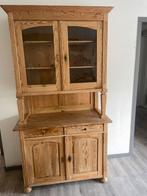 Prachtige antieke grenen buffetkast, Huis en Inrichting, Kasten | Buffetkasten, Ophalen, 100 tot 150 cm, 200 cm of meer, Glas