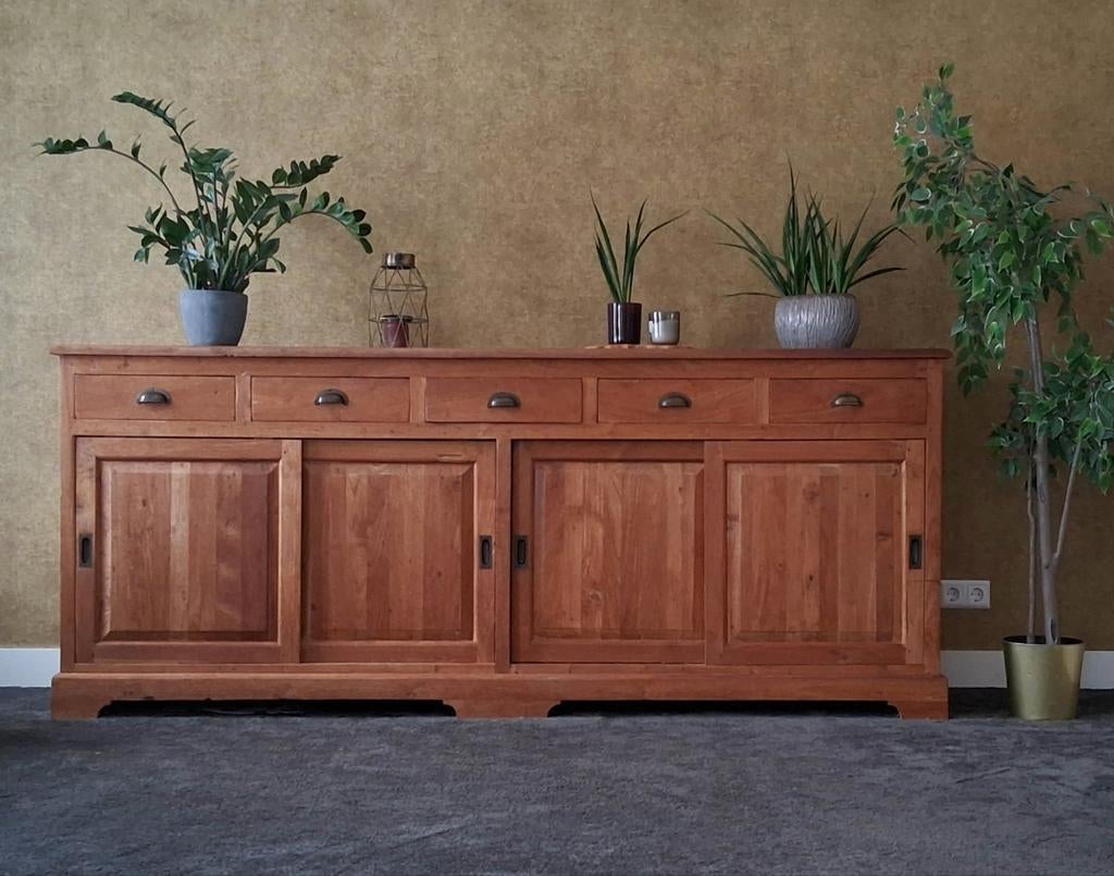 Brocante landelijk ruim dressoir speelgoedkast wandkast teak, Josièfine, Teakhout, Ophalen of Verzenden, Info@josiefine.nl