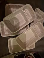 6 stenen patatbakjes met sausvak, Ophalen of Verzenden, Gebruikt