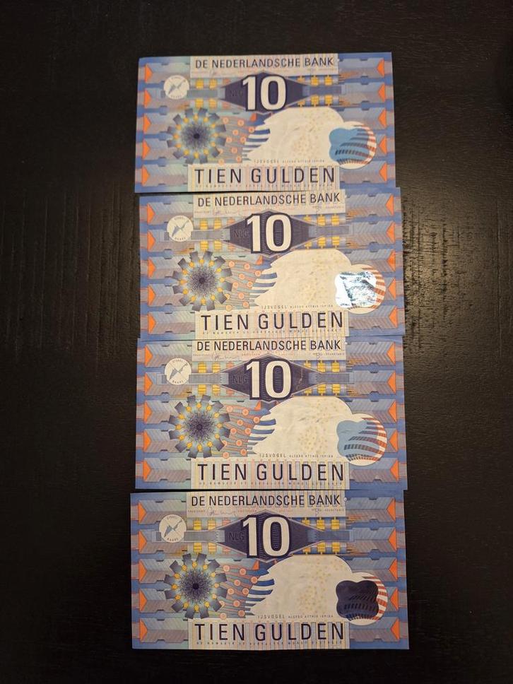 4x 10 Gulden Biljetten - Ijsvogel 1997, Postzegels en Munten, Bankbiljetten | Nederland, 10 gulden, Ophalen of Verzenden