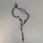 Lange ketting zwart-zilverkleurig, Sieraden, Tassen en Uiterlijk, Kettingen, Verzenden, Zo goed als nieuw, Zwart, Overige materialen