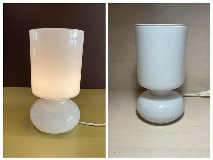 TWEE tafellampen van Ikea Lykta wit in nette staat, Huis en Inrichting, Lampen | Tafellampen, Minder dan 50 cm, Ophalen of Verzenden