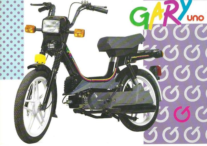 Garelli Gary Uno folder leaflet bromfiets (GU), Fietsen en Brommers, Handleidingen en Instructieboekjes, Zo goed als nieuw, Ophalen of Verzenden