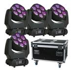 4 x showtec phantom 70 movinghead incl flightcase., Ophalen, Zo goed als nieuw, Licht, Geluidgestuurd