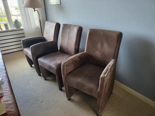 6 eetkamer stoelen, Huis en Inrichting, Stoelen, Zo goed als nieuw, Vijf, Zes of meer stoelen, Leer, Bruin, Ophalen