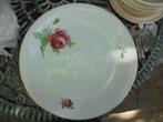 Grote ronde serveerschaal Hutschenreuther Bavaria roze roos, Antiek en Kunst, Antiek | Servies los, Ophalen of Verzenden
