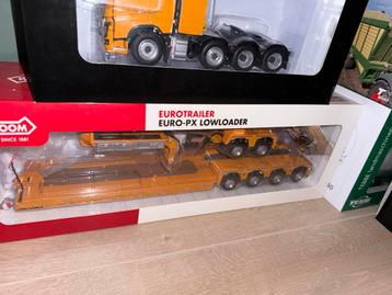 Volvo 8x4 met nooteboom dieplader geel 1:32 marge models beschikbaar voor biedingen