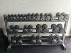 2-20 kg dumbellset inclusief opbergrek, Ophalen, ., Zo goed als nieuw, .