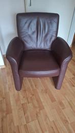 Lederen zetel, Huis en Inrichting, Fauteuils, Ophalen, Minder dan 75 cm, Leer, Zo goed als nieuw