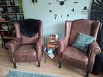 2 Zeer Mooie Oorfauteuils met Hockers - Zo Goed Als Nieuw, Ophalen, Klassiek, 75 tot 100 cm, Zo goed als nieuw