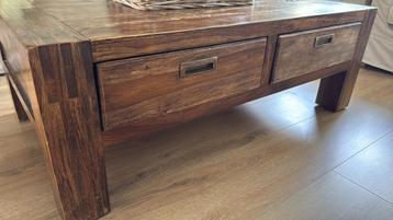 Degelijke teak houten salontafel, type Goa. beschikbaar voor biedingen