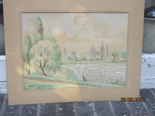 CORNS van ES, Prachtige Losse Aquarel "" DE IJZEREN VROUW,, Huis en Inrichting, Woonaccessoires | Schilderijen, Tekeningen en Foto's