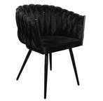 Prachtige velvel stoelen zwart 6 st, Huis en Inrichting, Stoelen, Ophalen, Zo goed als nieuw, Zwart, Vijf, Zes of meer stoelen