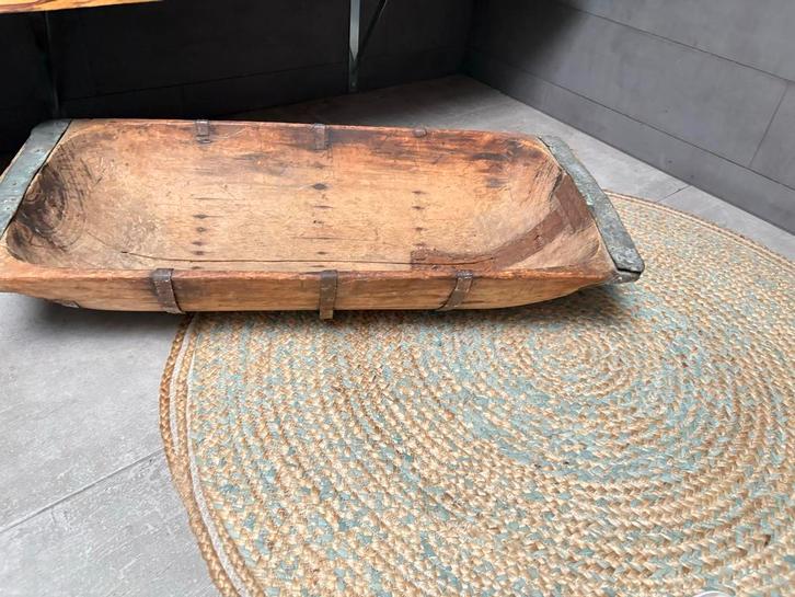 Oude Houten Trog - Decoratie Badkamer, Antiek en Kunst, Antiek | Schalen, Ophalen