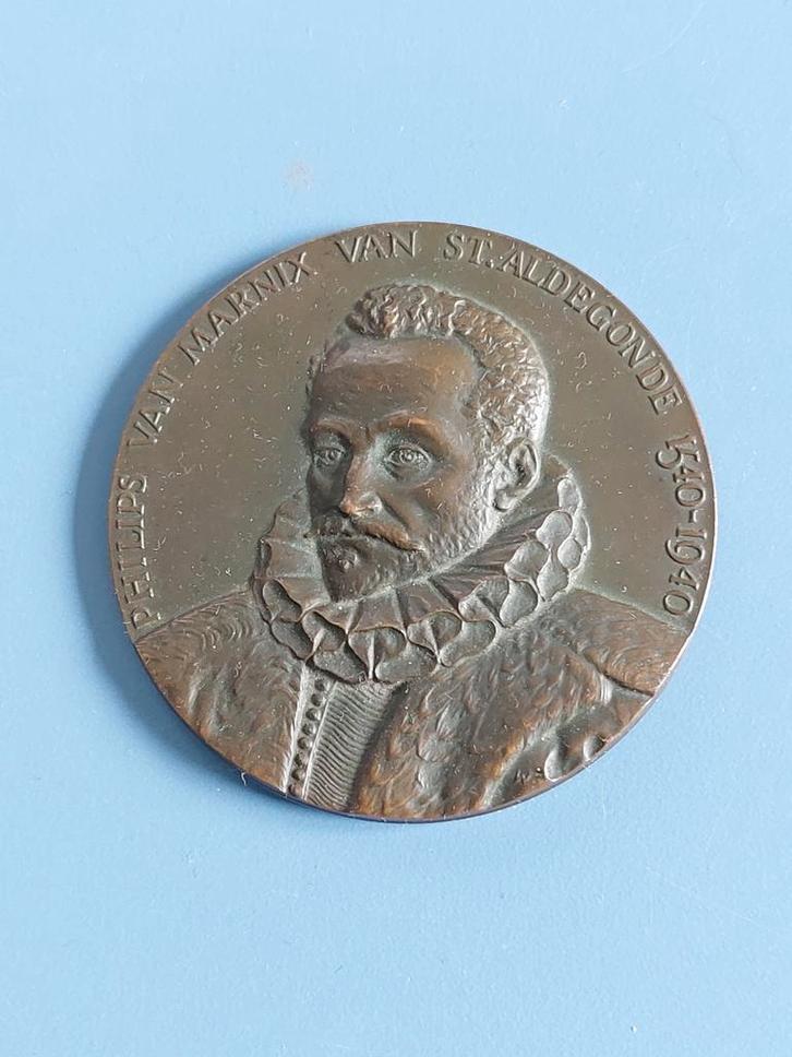 Penning VPK 1940 marnix st. Aldegonde, Postzegels en Munten, Penningen en Medailles, Brons, Nederland, Ophalen of Verzenden