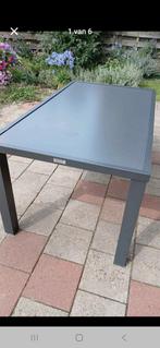 Tafel, stoelen en kussens, Ophalen, Zo goed als nieuw, Rechthoekig, Aluminium