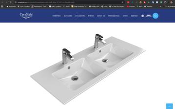 Nieuwe Cerastyle Ibiza dubbele wasbak 12151 cm Wit Keramisc beschikbaar voor biedingen