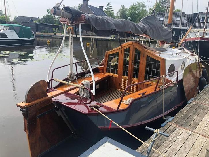 Grundel  8.50m. met boegschroef motor-zeil-Grundel, Watersport en Boten, Platbodems, Gebruikt, 6 tot 9 meter, Staal, Diesel, Ophalen