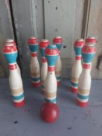 Antiek houten kegel spel,9 kegels en bal, Antiek en Kunst, Antiek | Speelgoed, Ophalen of Verzenden