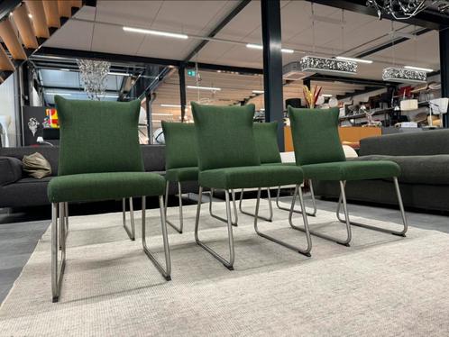 6 Nieuw Jess Design Stoel Largo eetkamerstoelen groen stof, Huis en Inrichting, Stoelen, Nieuw, Vijf, Zes of meer stoelen, Stof