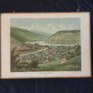 Schoolplaat De Rijn bij Bingen – Duitsland – 1934 beschikbaar voor biedingen