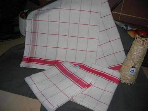 3 linnen theedoeken, Antiek en Kunst, Antiek | Kleden en Textiel, Ophalen of Verzenden