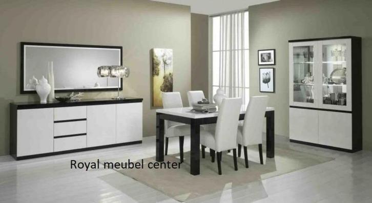Eetkamer-Woonkamer hoogglans zwart wit marmer-- SALE-----, Huis en Inrichting, Complete eetkamers, Nieuw, Ophalen of Verzenden