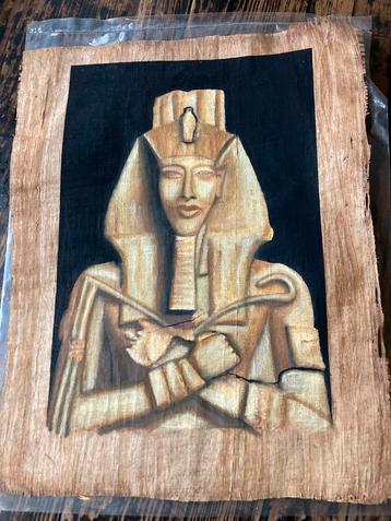Achnaton vintage handgeschilderd op bananenblad papyrus beschikbaar voor biedingen