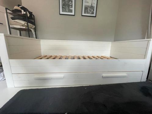 Woood Robin Bedbank - Eenpersoons - Wit, Huis en Inrichting, Slaapkamer | Bedden, Zo goed als nieuw, Eenpersoons, 90 cm, 200 cm