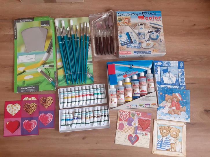 Schilderen acrylverf, penselen, paletmes...., Hobby en Vrije tijd, Schilderen, Ophalen of Verzenden