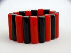 Mooie Rood en Zwart Bakeliet / Catalin Staaf Armband, Sieraden, Tassen en Uiterlijk, Antieke sieraden, Verzenden, Overige materialen