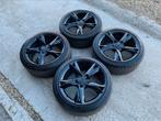 18 inch stoere zwart gepoedercoat Audi set ! 5x112!, Ophalen, 18 inch, Zomerbanden