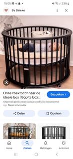 Bopita ronde box zwart, Kinderen en Baby's, Boxen, Ophalen, Zo goed als nieuw, Rond, In hoogte verstelbaar
