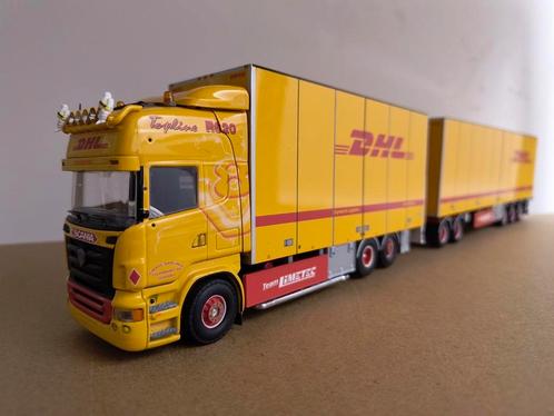 Tekno Scania Jimmy Karlsson/DHL, Hobby en Vrije tijd, Modelauto's | 1:50, Zo goed als nieuw, Bus of Vrachtwagen, Tekno, Ophalen of Verzenden
