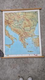 Vintage schoolkaart Zuid Oost Europa, Ophalen of Verzenden, Aardrijkskunde